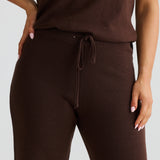 Knit Drawstring Pant - Chocolate