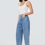 Signature Barrel Leg Jeans - Mid Blue Wash