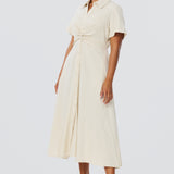 Knot Shirt Dress - Oatmeal Stripe (Pre Order)