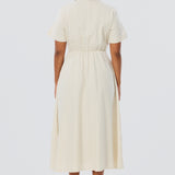 Knot Shirt Dress - Oatmeal Stripe (Pre Order)