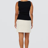 Sleeveless Boat Neck Knit Top - Black (Pre Order)