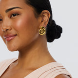 Swirl Statement Earrings - Gold