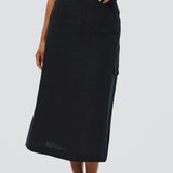 Cargo Midi Skirt - Black (Pre Order)