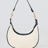 Crescent Shoulder Bag - Ecru/Black