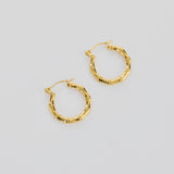 Bamboo Hoop Earrings - Gold