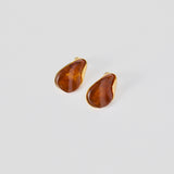 Resin Stone Earrings - Caramel
