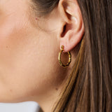 Bamboo Hoop Earrings - Gold