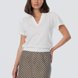 Textured Polo Knit - White