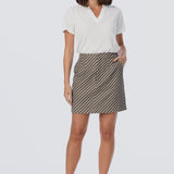 Tailored Mini Skirt - Dark Olive Stripe