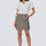Tailored Mini Skirt - Dark Olive Stripe