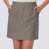 Tailored Mini Skirt - Dark Olive Stripe