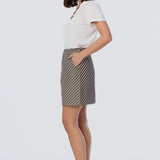 Tailored Mini Skirt - Dark Olive Stripe