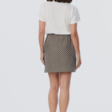 Tailored Mini Skirt - Dark Olive Stripe