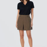 Adjustable Waist Shorts - Dark Olive