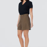 Adjustable Waist Shorts - Dark Olive