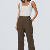 Adjustable Hem Pants - Dark Olive