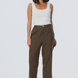 Adjustable Hem Pants - Dark Olive