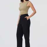 Adjustable Hem Pants - Black