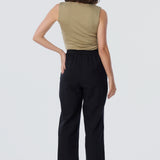 Adjustable Hem Pants - Black