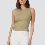 Drawstring Top - Dusty Olive