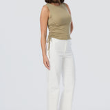Drawstring Top - Dusty Olive
