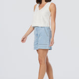 Denim Patch Pocket Shorts - Light Blue Wash