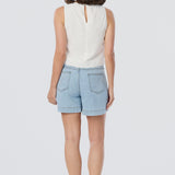 V Neck Topstitched Tank - White