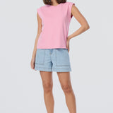 Cap Sleeve Jersey Tank - Musk Pink