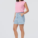 Denim Patch Pocket Shorts - Light Blue Wash