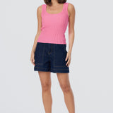 Square Neck Tank - Musk Pink