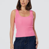 Square Neck Tank - Musk Pink