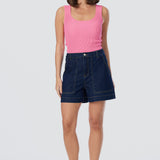 Denim Patch Pocket Shorts - Indigo