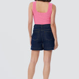 Denim Patch Pocket Shorts - Indigo