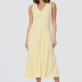 Sleeveless Buttoned Dress - Panna Cotta