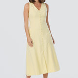 Sleeveless Buttoned Dress - Panna Cotta