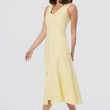 Sleeveless Buttoned Dress - Panna Cotta