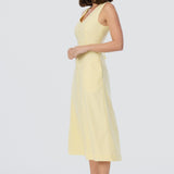 Sleeveless Buttoned Dress - Panna Cotta