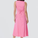 Sleeveless Buttoned Dress - Pink