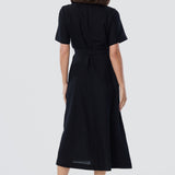 Panelled Shirt Dress - Black