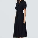 Panelled Shirt Dress - Black