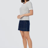 Regular Contrast T-Shirt - White / Black Stripe