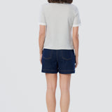 Regular Contrast T-Shirt - White / Black Stripe