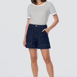 Regular Contrast T-Shirt - White / Black Stripe