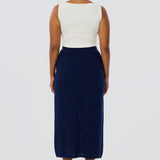 Crochet Straight Midi Skirt - Indigo Blue (Pre Order)