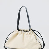 Slouch Canvas Shoulder Bag - Natural/Black