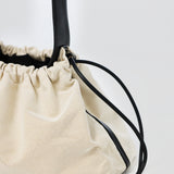 Slouch Canvas Shoulder Bag - Natural/Black
