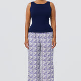 Sleeveless Boat Neck Knit Top - Indigo Blue (Pre Order)