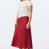 Slip A-Line Midi Skirt - Dark Cherry