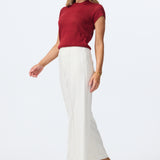 Tailored Pintuck Pants - White