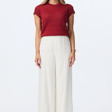 Knit Cap Sleeve Top - Dark Cherry